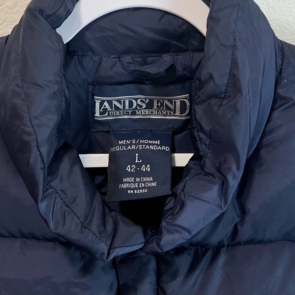 LAND’S END Men’s Blue Puffer Vest Size Large - Picture 3 of 8